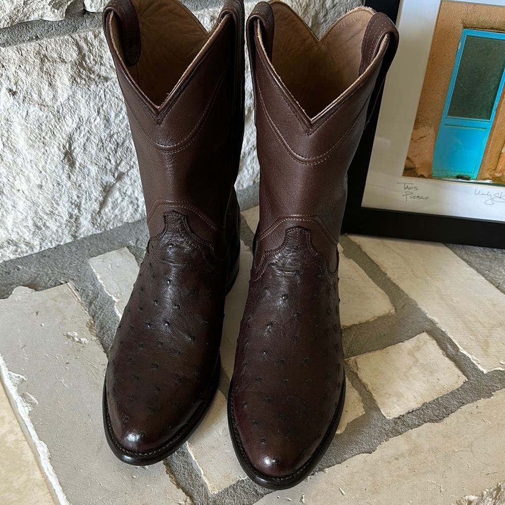 Tecovas Brown Leather Cowboy Boots with Pointed Toe